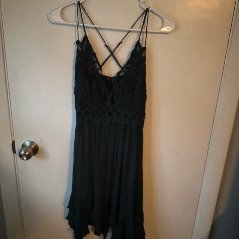 Free People Green Backless Lace Dress 0018